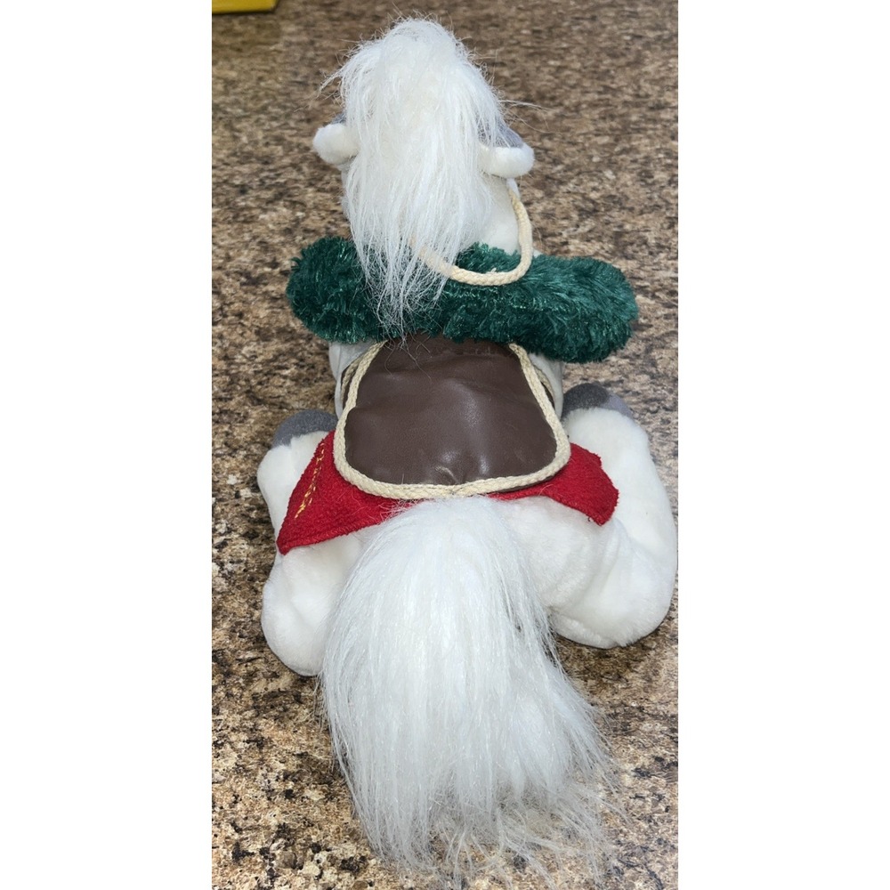 Toys R Us Horse Plush Wells Fargo Legendary Christmas Wreath White 2003 16" - Picture 4 of 13